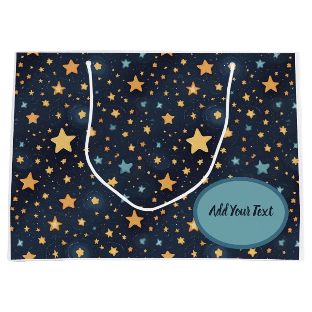 Grand Sac Cadeau Motif d'étoiles (Devant)