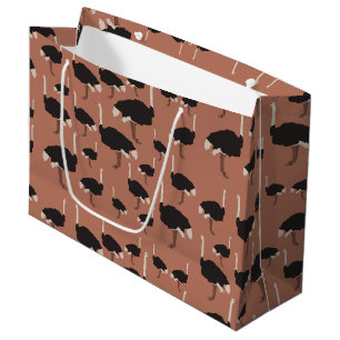 Grand Sac Cadeau Motif d'illustration Ostrich Bird