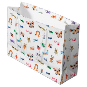 Grand Sac Cadeau Motif d'insectes coloré mignon