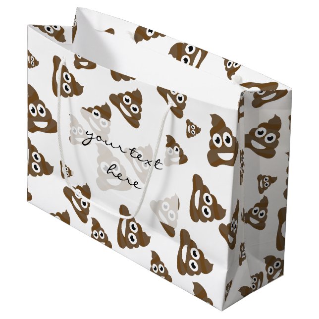 Grand Sac Cadeau Motif Emoji Cou Cou (Devant Angle)