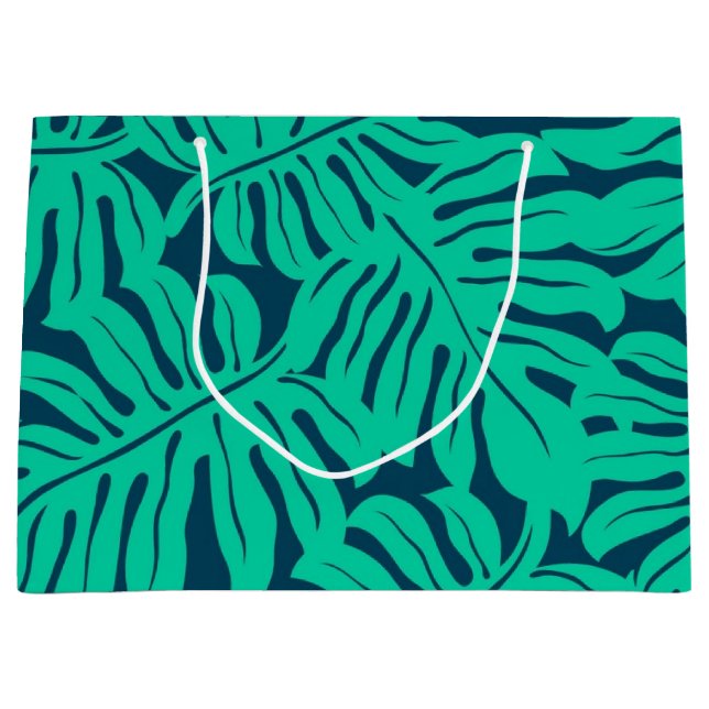 Grand Sac Cadeau motif feuille (Devant)