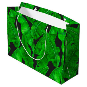 Grand Sac Cadeau Motif feuille de banane