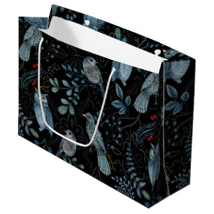 Grand Sac Cadeau Motif floral et cachemire complexe