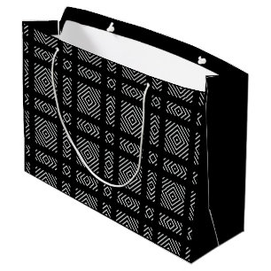 Grand Sac Cadeau Motif géométrique noir et blanc Ama