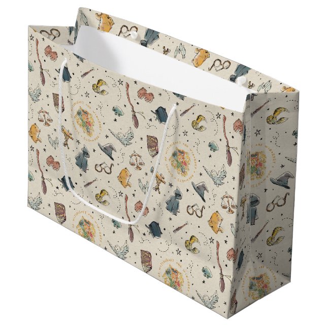 Grand Sac Cadeau Motif Harry Potter Icons - Baby shower (Devant Angle)