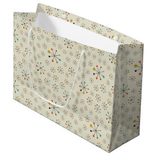 Grand Sac Cadeau Motif inspiré atomique de la moitié du siècle
