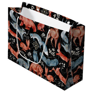 Grand Sac Cadeau Motif intrigué d'animaux de la forêt