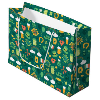 Grand Sac Cadeau Motif irlandais mignon d'icône
