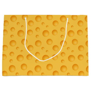 Grand Sac Cadeau Motif jaune de fromage