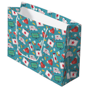 Grand Sac Cadeau Motif Médicale d'icône