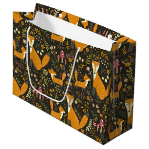 Grand Sac Cadeau Motif migre Woodland Fox