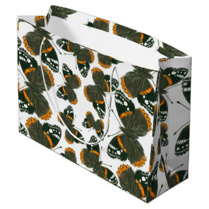 Grand Sac Cadeau Motif papillon de l'amiral rouge