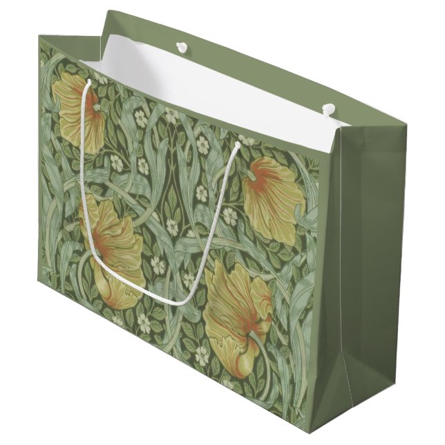 Grand Sac Cadeau Motif Pimpernel (par William Morris) (Devant Angle)