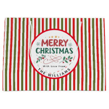 Motif rayé de Noël rétro personnalisé Noël