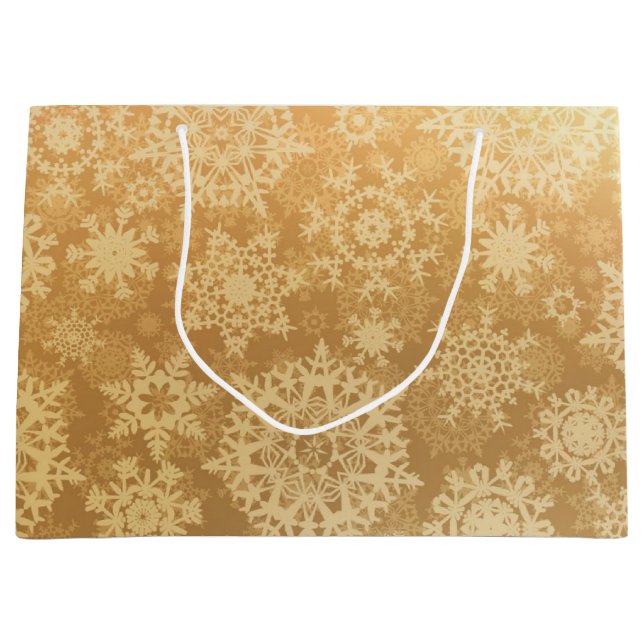 Grand Sac Cadeau Motif Snowflake (Devant)