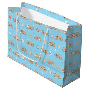 Grand Sac Cadeau Motif somnolent de paresse de temps