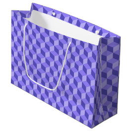 GRAND SAC CADEAU MOTIFS DE CUBE GÉOMÉTRIQUE PURPLE CLAIR
