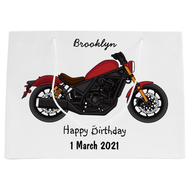 Grand Sac Cadeau moto de style croiseur cool (Devant)