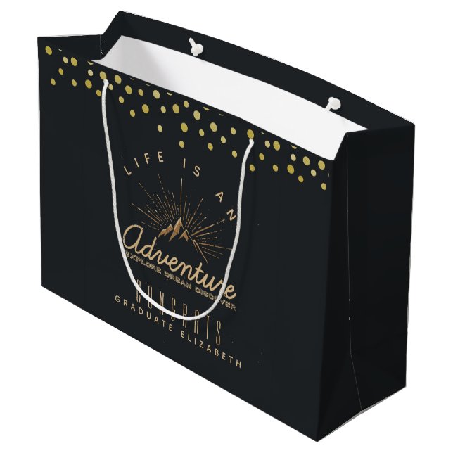 Grand Sac Cadeau Mountain Adventure Rustic Congrats Graduate (Dos Angle)