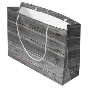 Grand Sac Cadeau Mur en bois (patiné) Temps-Usé