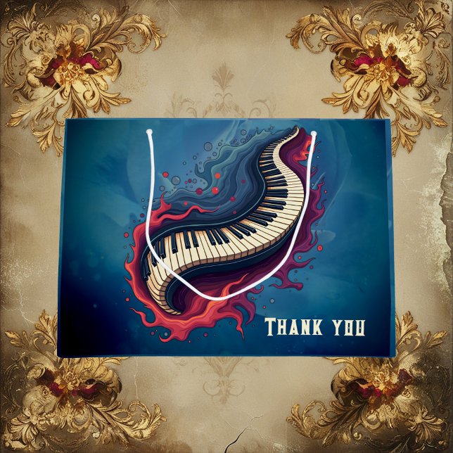 Grand Sac Cadeau Music in motion, the curved piano. (Créateur téléchargé)