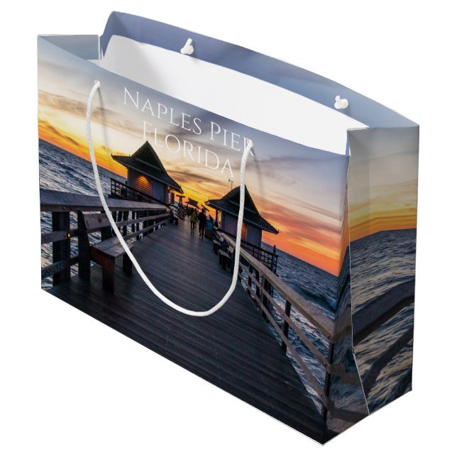 Grand Sac Cadeau Naples Pier Florida Cadeau (Dos Angle)