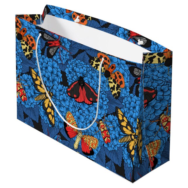 Grand Sac Cadeau Nappes phréatiques bleu hydrangée (Dos Angle)