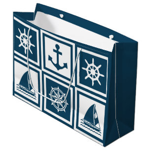 Grand Sac Cadeau Nautical themed design