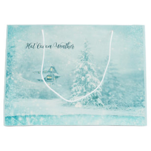 Grand Sac Cadeau Neiges De Noël En Cacao Chaud Météo