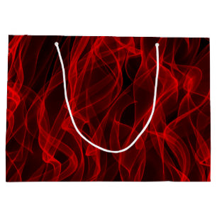 Grand Sac Cadeau Neon Red Curvy Line Abstrait Motif