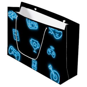 Grand Sac Cadeau Neon Toute année jeux vidéo anniversaire