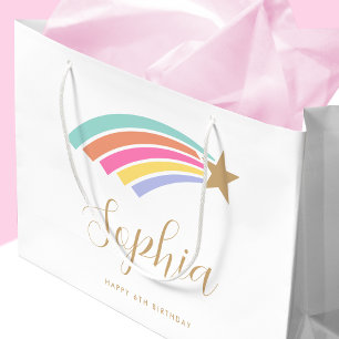 Grand Sac Cadeau N'importe quel âge Tirer Star Rainbow Nom personna