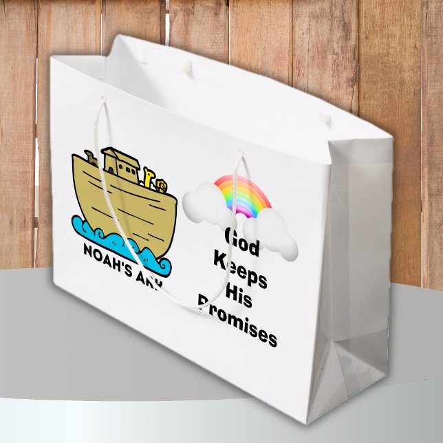 Grand Sac Cadeau Noah's Ark Rainbow God's Promises (Noah's Ark Rainbow God's Promises Large Gift Bag)