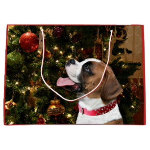 Grand Sac Cadeau Noël de boxeur