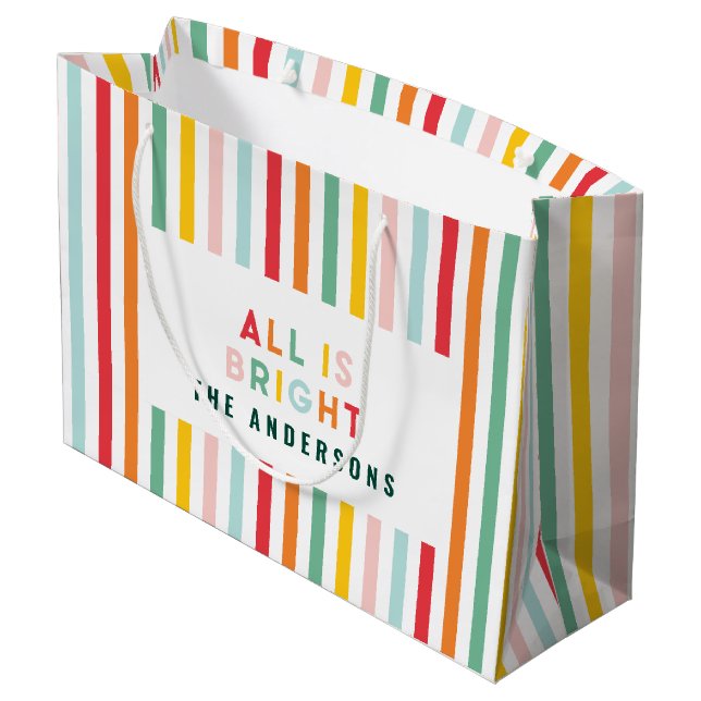 Grand Sac Cadeau Noel de famille simple et moderne (Dos Angle)