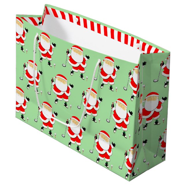 Grand Sac Cadeau Noël de golf (Devant Angle)