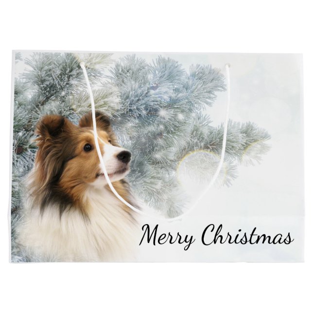 Grand Sac Cadeau Noël de Sheltie de sable (Dos)