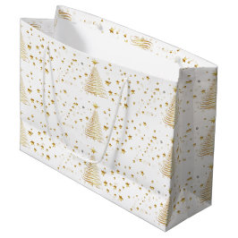 Grand Sac Cadeau Noël doré