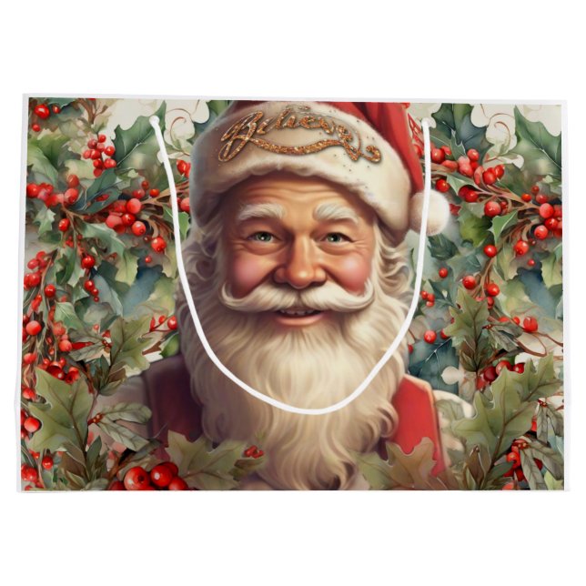 Grand Sac Cadeau Noël du Père Noël Saint Nicolas (Dos)
