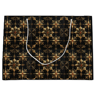 Grand Sac Cadeau Noël Élégant - Noir