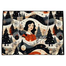 Grand Sac Cadeau Noël Noir