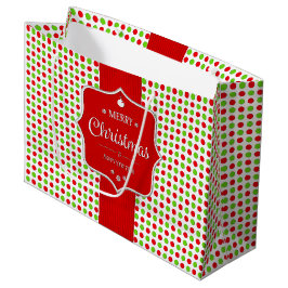 Grand Sac Cadeau Noël Pois joli et coloré