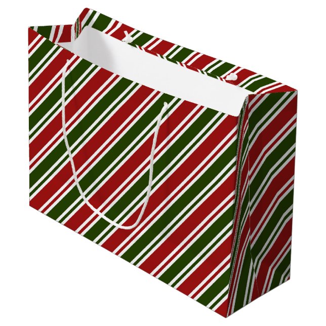 Grand Sac Cadeau Noël rouge et vert  (Devant Angle)