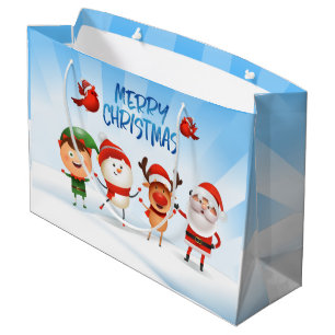Grand Sac Cadeau Noël Rudolf Le renne et les amis