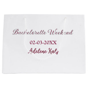 Grand Sac Cadeau nom de la fête de la mariée maron date douche de m