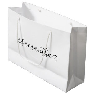 Grand Sac Cadeau Nom de signature courte et bouclée