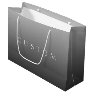 Grand Sac Cadeau Nom ou Mot Classique   Dégradé Gris