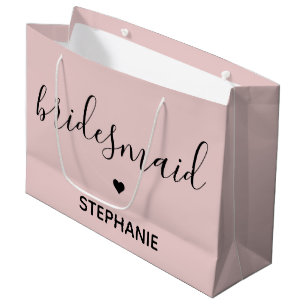 Grand Sac Cadeau Nom personnalisé de la servante d'accueil minimal