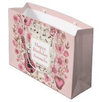 Notes musicales et fleurs Style rétro Anniversaire