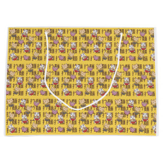 Grand Sac Cadeau Nourriture Japonaise Kawaii Anime Chat Ramen Nouil